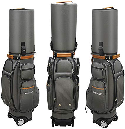 PGM Crestgolf Golf Carry Bag Wheeled Golf Travel Bag Golf Cart Bag,Coming with Customs Lock and Golf Bag Cover