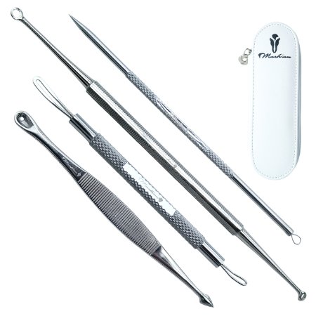 Blackhead Extractor Professional Tool Kit with INSTRUCTIONS of HOW TO GET RID OF PIMPLES E-Guide -Easily Treat Whiteheads Comedones and Acne For more Beautifull Skin You are Beautiful -Order Yours