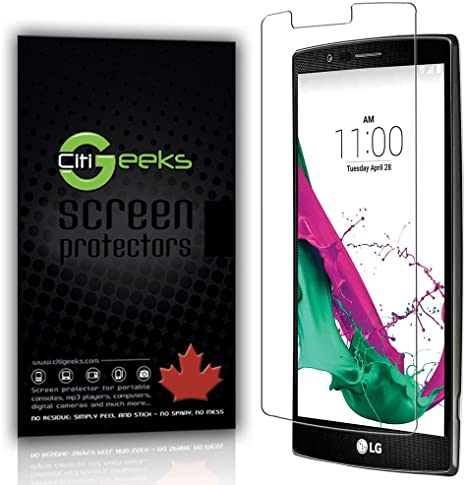 CitiGeeks® LG G4 Tempered Glass Screen Protector - Crystal Clear Toughened Glass Screen Protector Retail Package