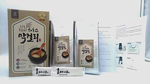 Raum Food Rice Wine KIt, Makgeolli Korean Traditional Whole grain Make Wine (Double Dose: Makgeolli powder 8.8ozX2, Enzyme powder 0.52ozX2)