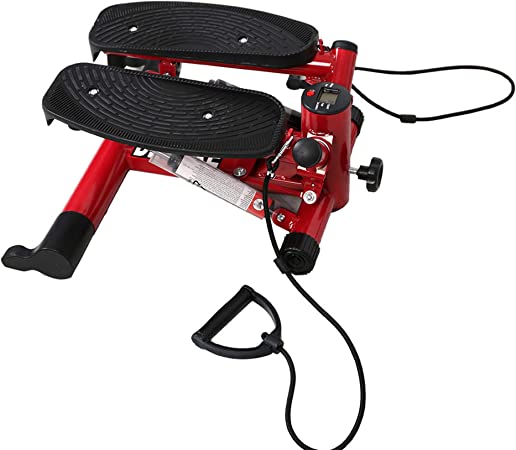 LUCKYERMORE Stair Stepper Mini Stepper Exercise Machine with Rubber Ropes and Mat Compact Exercise Equipment for Workout at Home