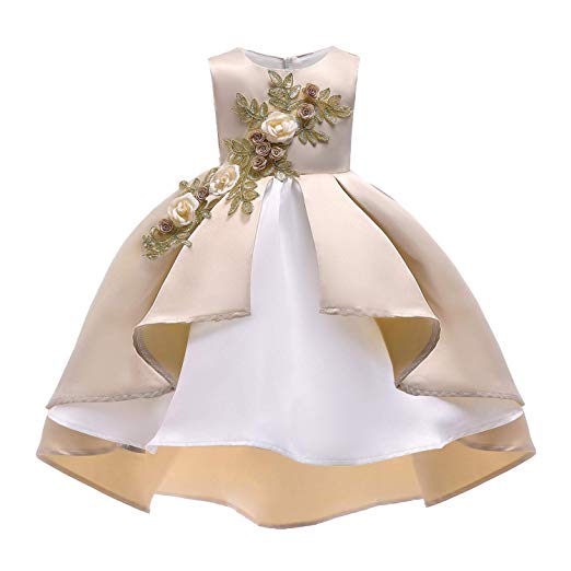 NSSMWTTC 2-9T Flower Girl Dress Kids Wedding Pageant Formal Midi Dresses