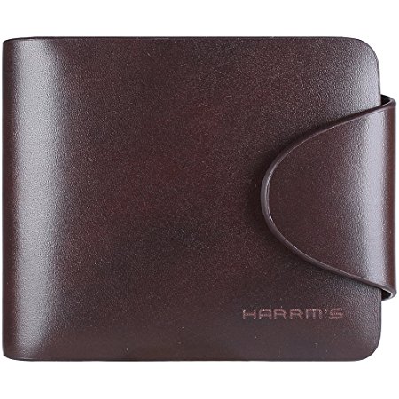 Harrm's Best Genuine Leather Tirfold/Zipper buckle leather wallet ,Italian Cattle