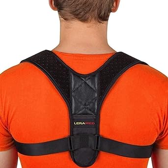 Leramed [New 2024] Posture Corrector for Men and Women - Adjustable Upper Back Brace for Clavicle Support and Providing Pain Relief from Neck, Back and Shoulder, Night Black