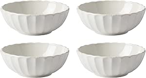 Lenox French Perle Scallop Holiday All Purpose Bowls, S4, 4.00, White