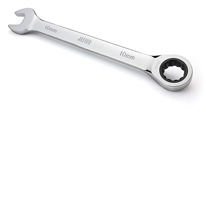 10 mm TIGHTSPOT Ratchet Wrench with 5° Movement and Hardened, Polished Steel for Projects with Metric Tight Spaces