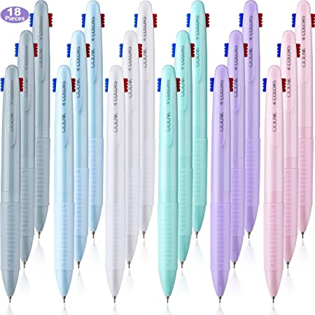 Multicolor Ballpoint Pen 4-in-1 Colored 0.5 mm Fine Point Gel Ink Pens Retractable Ballpoint Pen for Taking Notes Writing Journaling Planner, Birthday Presents, School Office Supplies (12 Pieces) (18)