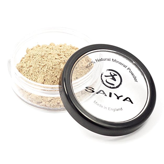 Saiya Flawless Complexion Mineral Foundation Makeup Powder [LIGHT BEIGE] For Light Skin Tones - Face Powder In All Skin Tones- Vegan Friendly SPF 15- 100% All Natural Weightless Mineral For Full Coverage- Perfect For All Skin Types- 4g