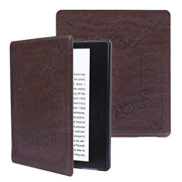 Case for All-New Kindle Oasis (9th Generation, 2017 Release) Premium Lightweight Shell Cover with Auto Sleep / Wake Smart Cover for Kindle Oasis E-reader - Vintage Brown Book