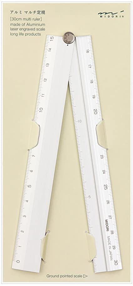 Midori Multi Aluminium Ruler 30cm Silver (42253006)