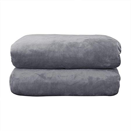 9.8 Newton Warm Weighted Blanket, Various Sizes for Children and Men, Soft Minky Fabric with Glass Beads, 48”×72” - 20lbs Darkgrey.