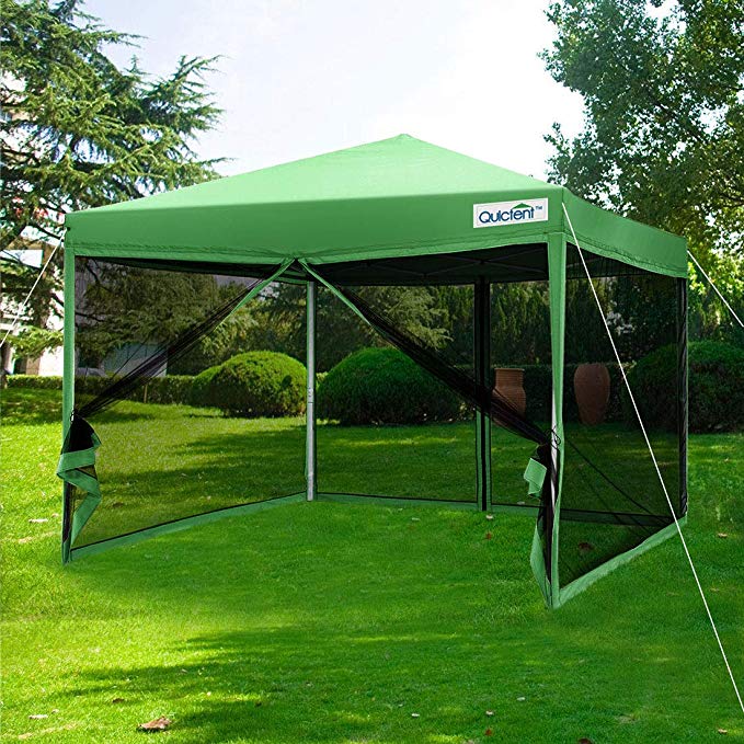 Quictent Ez Pop up Canopy with Netting Screen House Tent Mesh Side Wall-3 Colors 4 Sizes