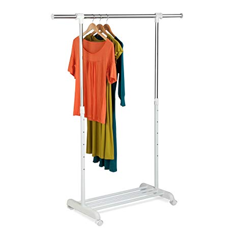 Honey-Can-Do GAR-03265 Adjustable Expandable Garment Rack with Locking Wheels, 34 to 53-Inches