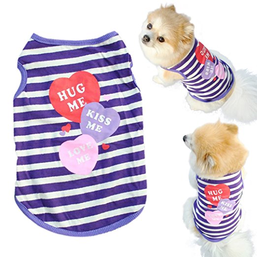 Mosunx(TM) Fashion Pet Puppy Summer Shirt Small Dog Cat Pet Clothes Stripe Vest T Shirt