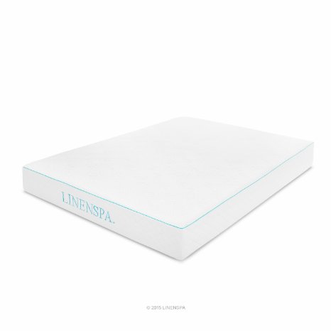 LINENSPA 8 Inch Gel Memory Foam Mattress - Dual-Layered - CertiPUR-US Certified - Medium Firm - 25 Year Warranty - Queen Size