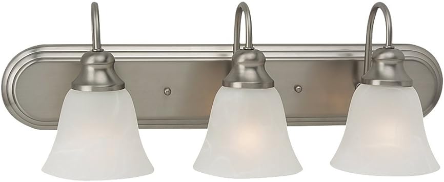 Sea Gull Lighting 44941-962 Windgate Three-Light Wall / Bath Vanity Style Lights, Brushed Nickel Finish