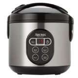 Aroma 8-Cup Cooked Digital Rice Cooker and Food Steamer Stainless Steel