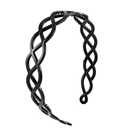 Hair Hoop - TOOGOO(R) 2.5cm Wide Black Plastic Wavy Trim Hair Hoop Headband for Ladies