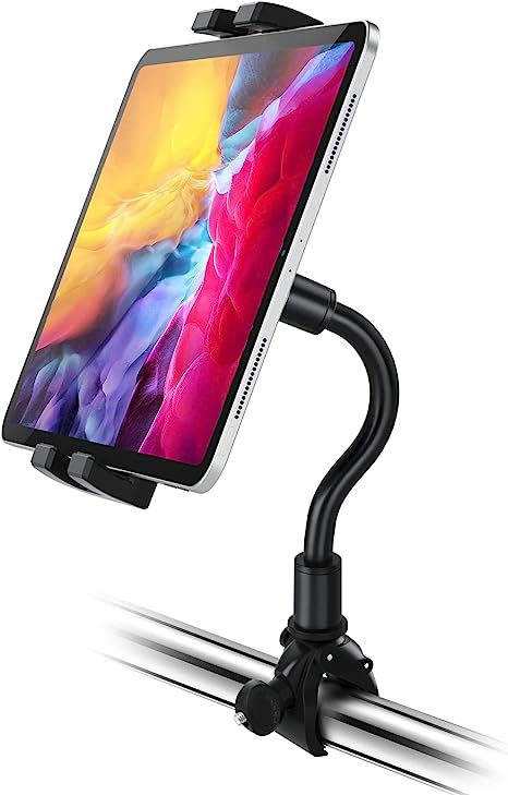 woleyi Spin Bike Tablet Holder, Gooseneck Adjustable Treadmill Exercise Bike Elliptical Tablet Mount for iPad Pro 9.7 10.5 11, iPad Air Mini 5 4 3 2, iPhone 12 Pro Max and 4-11" Phones & Tablets