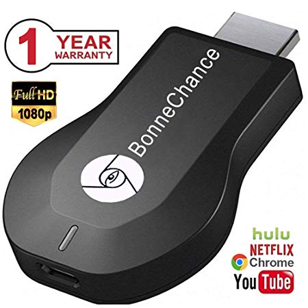 BonneChance WiFi Display Dongle Wireless HDMI Dongle 1080P Airplay TV Dongle Digital AV to HDMI Connector for iOS/Android/Samsung/iPhone/iPad Support DLNA/Airplay Mirror/Miracast/Ezcast/Chromecast