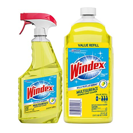 Windex Multi-Surface Disinfectant, Citrus, 23 Ounce Spray   Windex Multi-Surface Disinfectant, Citrus, 2 Liter Refill