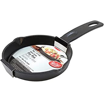 TableCraft Products CW30124 Cast Iron Mini Round Skillet 5⅝" Dia (10⅜" with Handle) x 1¼" D, 1.25" Height, 3.125" Width, 10.375" Length