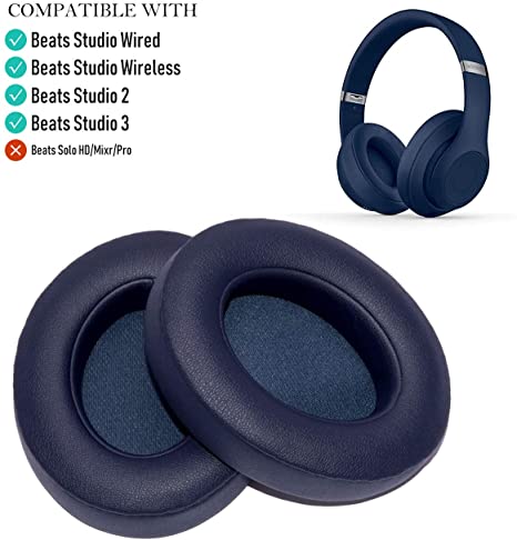 Oriolus Replacement Ear Pads Cushions for Beats Studio 3 Studio 2 Wireless B0500 B0501 Headphones (Dark Blue)