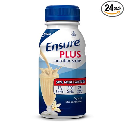 Ensure Plus Nutrition Shake with 13 grams of protein, Meal Replacement Shakes, Vanilla, 8 fl oz (24 Count)