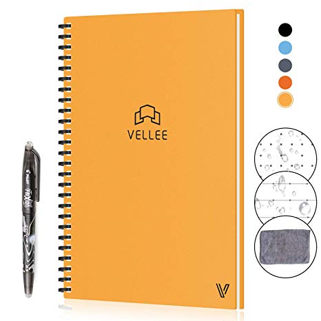 KYSTORE B5 Reusable Smart Erasable Notebook Wirebound Spiral Notebooks and Journals Hardcover Writing Note Book Executive Heat Erase Dot Grid Paper Wide Ruled Blank 60 Pages with Erasable Pen [Yellow]