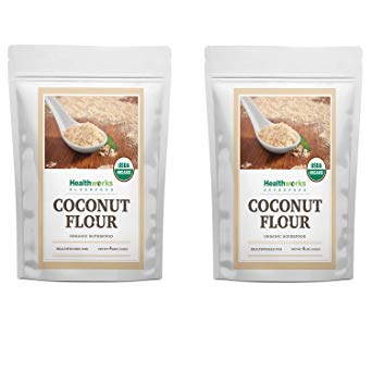Healthworks Coconut Flour Unrefined Raw Organic (128 Ounces / 8 Pounds)(2 x 4 Pound Bags) | Certified Organic | Keto, Vegan & Non- GMO | Protein Based Whole Foods | Pancakes, Waffles & Bread