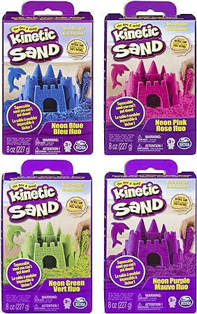 Kinetic Sand 8oz Neon Box (Variety of Colours - Style Picked at Random One Supplied) (Styles Vary)