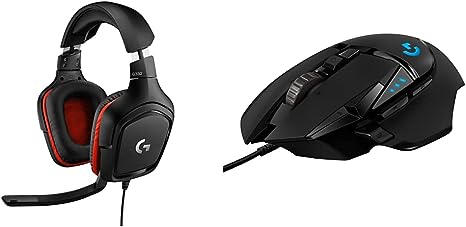 Logitech G332 Wired Gaming Headset, Lightweight for PC,Nintendo Switch, Black Logitech G502 Hero High Performance Wired Gaming Mouse, Hero 25K Sensor, 25,600 DPI, RGB, Adjustable Weights, PC/Mac