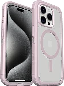 OtterBox iPhone 15 Pro Defender Series XT Case with MagSafe, Screenless, Rugged - Non-Retail Packaging - Clear/Pink