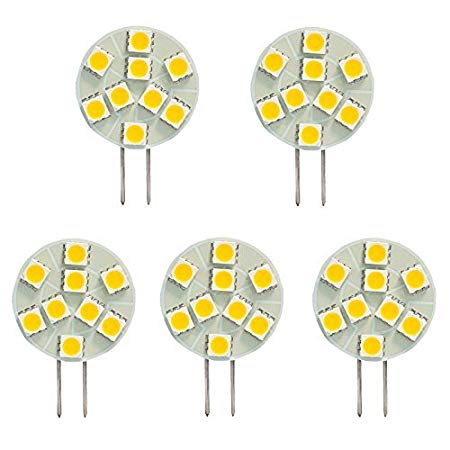 HERO-LED  SG4-9T-WW27 Side Pin G4 LED Disc Halogen Replacement Bulb, 1.8W, 15-20W Equal, Warm White 2700K, 5-Pack(Not Dimmable)