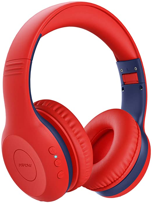 Mpow CH6 Plus Kids Bluetooth Headphones with Microphone Over Ear for Teens up to 15 Hours Playtime, Bluetooth 5.0 Wireless Headsets with HD Stereo Sound, for School, Travel, Cellphones, Tablets, PC