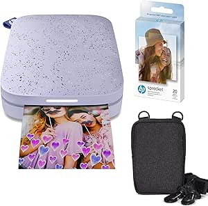 HP Sprocket Portable 2x3 Color Instant Photo Printer (Lilac) Zink Paper Bundle