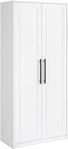 Prepac Elite Premium Home Storage Cabinet with Doors and Shelves, White Storage Cabinet, Bathroom Cabinet, Pantry Cabinet with 5 Shelves 16" D x 32" W x 72" H, WSCR-1901-1