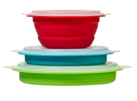 Prepworks by Progressive Collapsible Prep/Storage Bowls with Lids - Set of 3