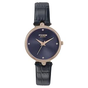 Sonata Poze Quartz Analog Blue Dial Leather Strap Watch for Women-SP80010WL01