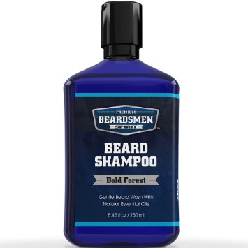 Beard Shampoo & Beard Wash - Man-Sized 8.45 OZ Bottle - Nourishing All Natural Oils - Cleans, Softens & Conditions - Premium Beard Soap