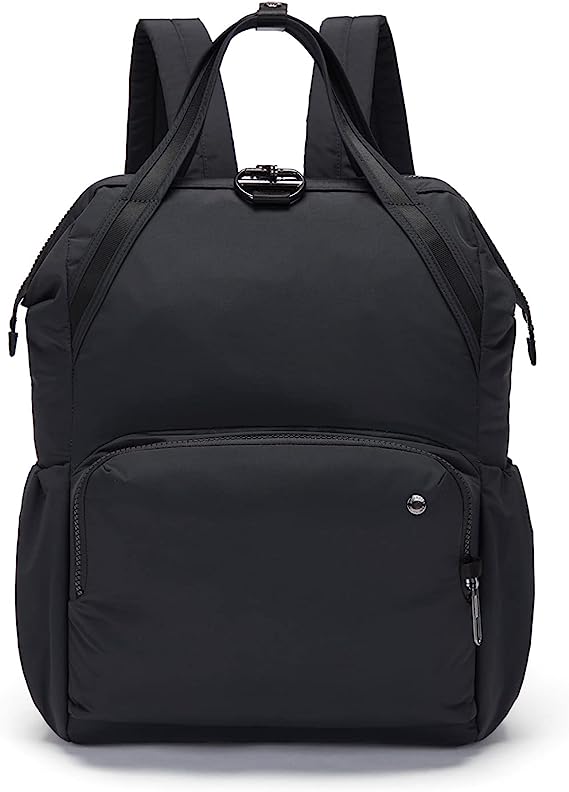 Pacsafe Women's Citysafe CX 17L Anti Theft Backpack-Fits 16 inch MacBook Pro, Econyl Black, One Size