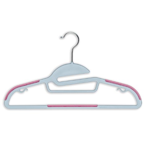 BriaUSA Dry Wet Clothes Hangers Amphibious Set of 10 Pink with non-slip Shoulder Design, Steel Swivel Hooks