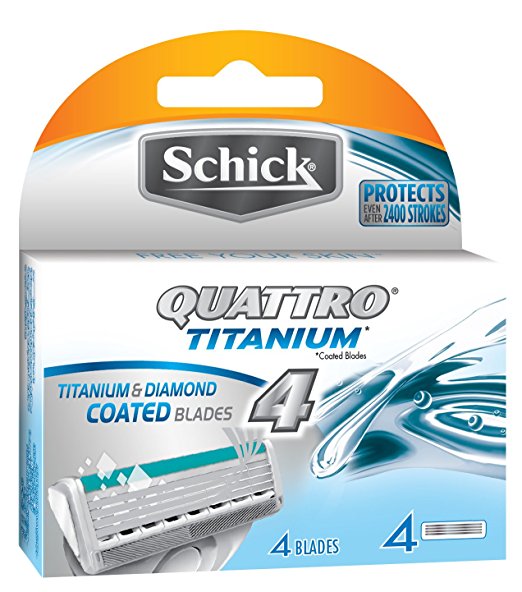 Schick Quattro Cartridges, Titanium, 4 ct.
