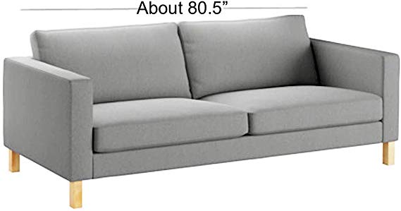 HomeTown Market The Durable Cotton Karlstad Three Seat (Not Loveseat !) Sofa Cover (Width: 205CM) Replacement is Made for IKEA Karlstad 3 Seater Slipcover (Lighter Gray Cotton)