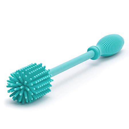 Chicco Silicone Bottle Brush 9.5" Long, BPA-Free, Comfort Grip Handle, Dishwasher & Sterilizer Safe - Teal