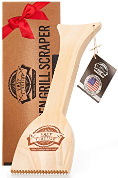 Latest Bbq Grill Scraper Tool - Safe and Effective Bristle Free Grill Cleaning Solution, Fine Natural Pine Wood Scraper - The Best Barbecue Bristle Grill Brush Replacement