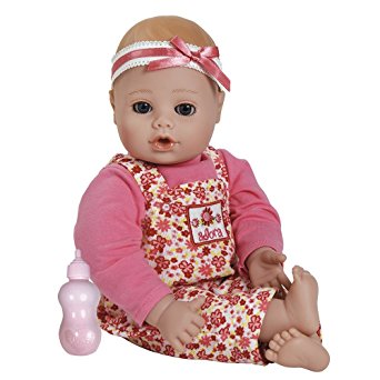 Adora PlayTime Baby Flower Vinyl 13" Girl Weighted Washable  Cuddly Snuggle Soft Toy Play Doll Gift Set with Open/Close Eyes for Children 1  Includes Bottle