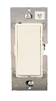 Leviton VPS15-1LZ, Vizia   Digital 15A Electronic Switch, Single Pole or 3-Way, White/Ivory/Light Almond