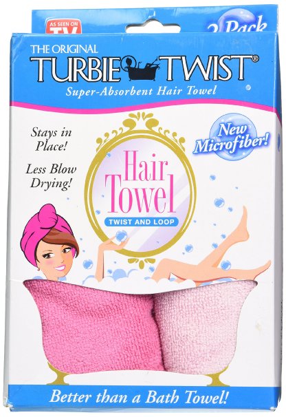 Turbie Twist Microfiber Hair Towel 2 Pack Light Pink - Dark Pink