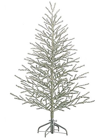 5'Hx40"D Tinsel Tree x368 on Metal Stand Antique Silver
